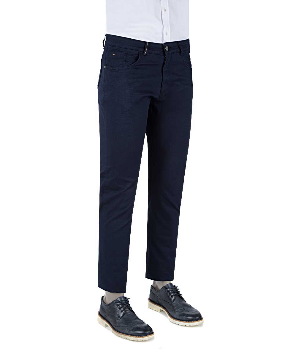Ds Damat P 11+pilesiz Klasik Kumaş Pantolon+çift Fileto Düğmeli Slim Fit Lacivert Armürlü Chino Pantolon. 2