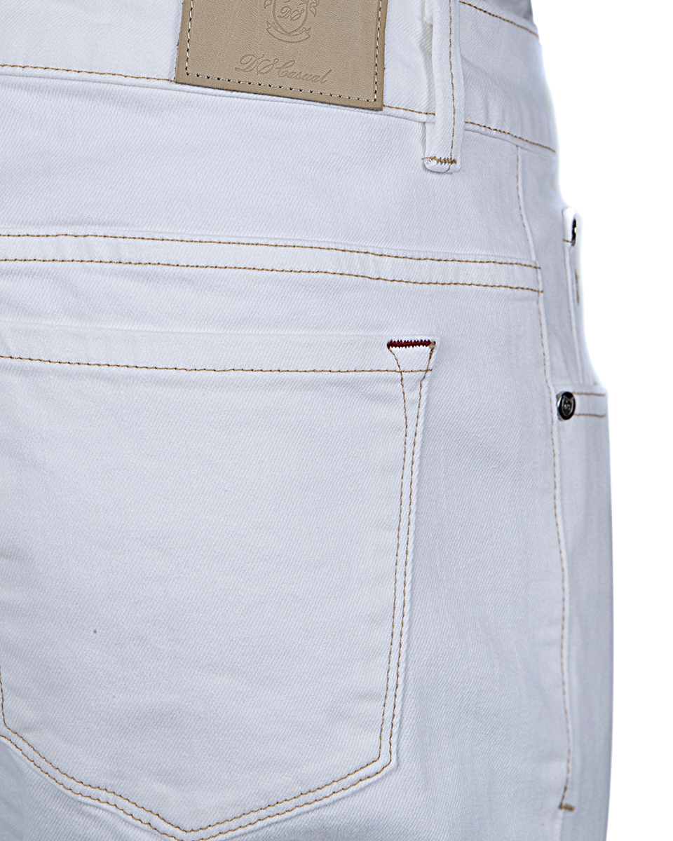 Ds Damat Slim Fit Beyaz Denim Pantolon. 2