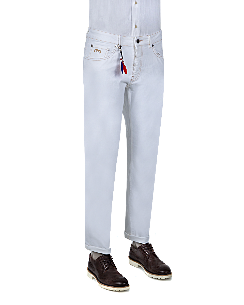 Ds Damat Slim Fit Beyaz Denim Pantolon. 3
