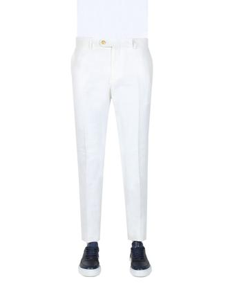Ds Damat Slim Fit Beyaz Kumaş Pantolon - 8681779567028 | D'S Damat