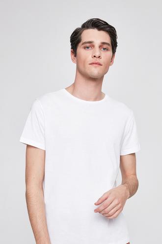 Twn Slim Fit Beyaz Düz T-shirt - 8681779813675 | D'S Damat