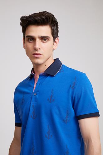 Ds Damat Regular Fit Saks Mavi Baskılı T-shirt - 8681779113706 | D'S Damat