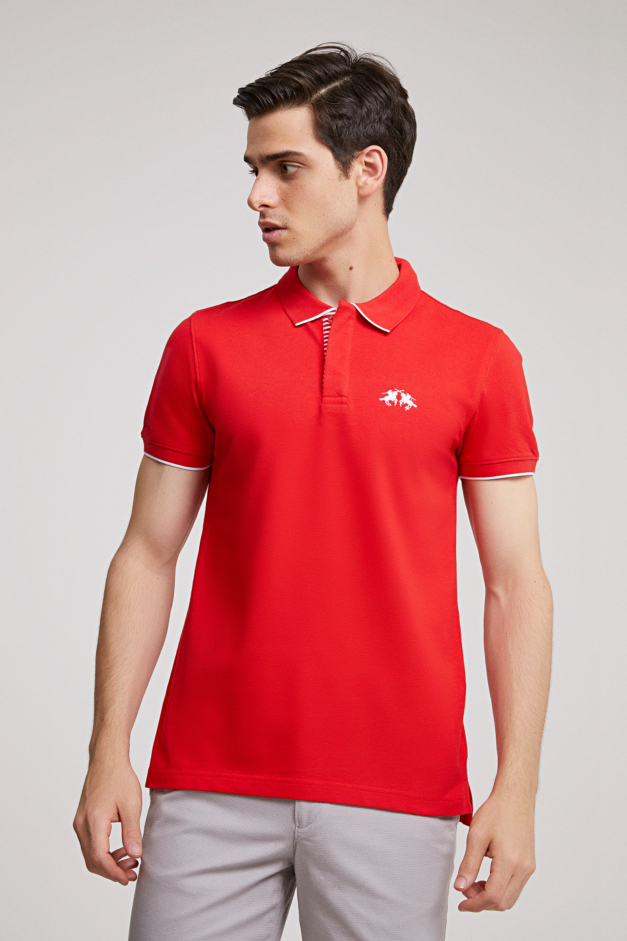 Ds Damat Slim Fit Kırmızı Pike Dokulu T-shirt. 2