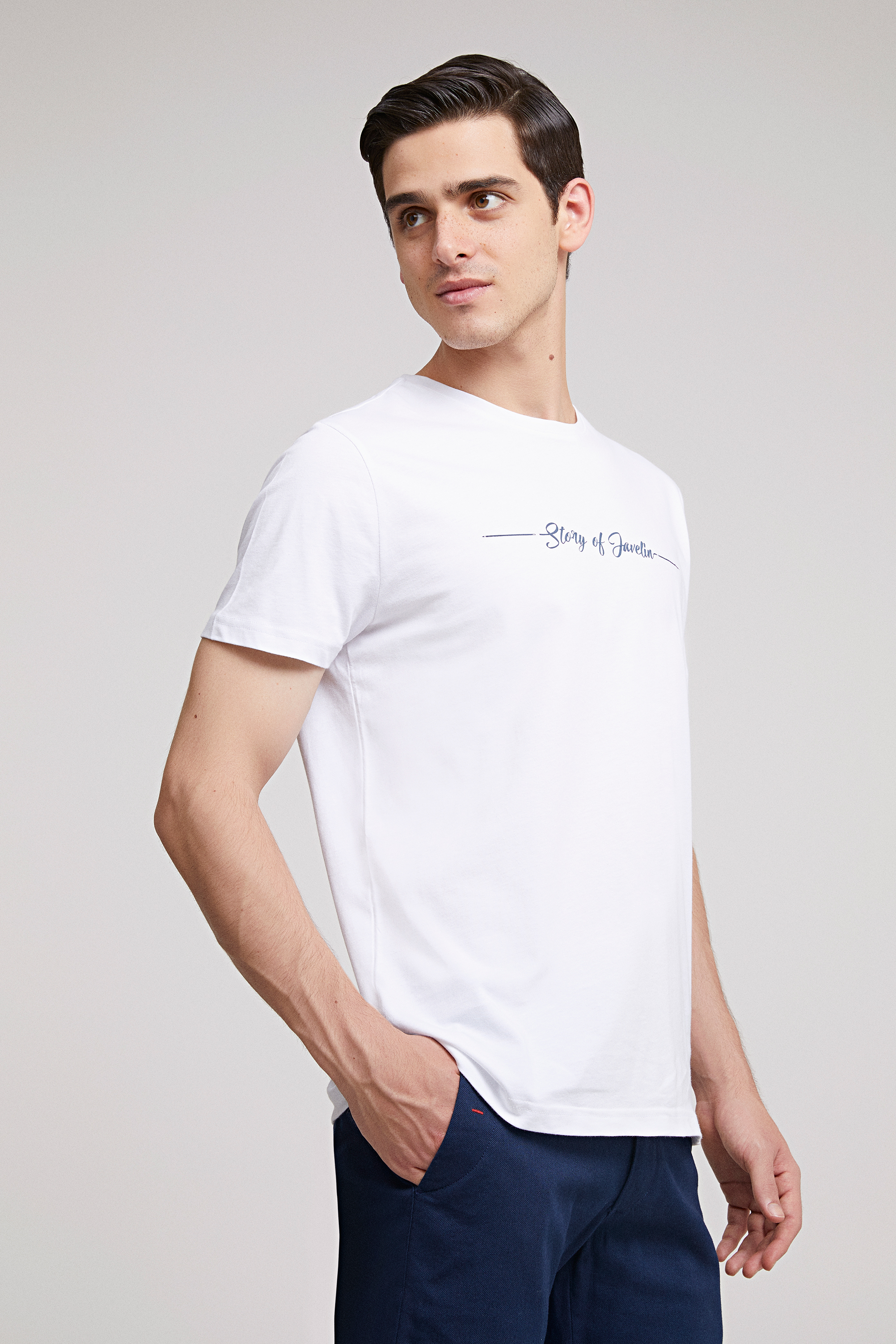 Ds Damat Regular Fit Beyaz Baskılı T-shirt. 1