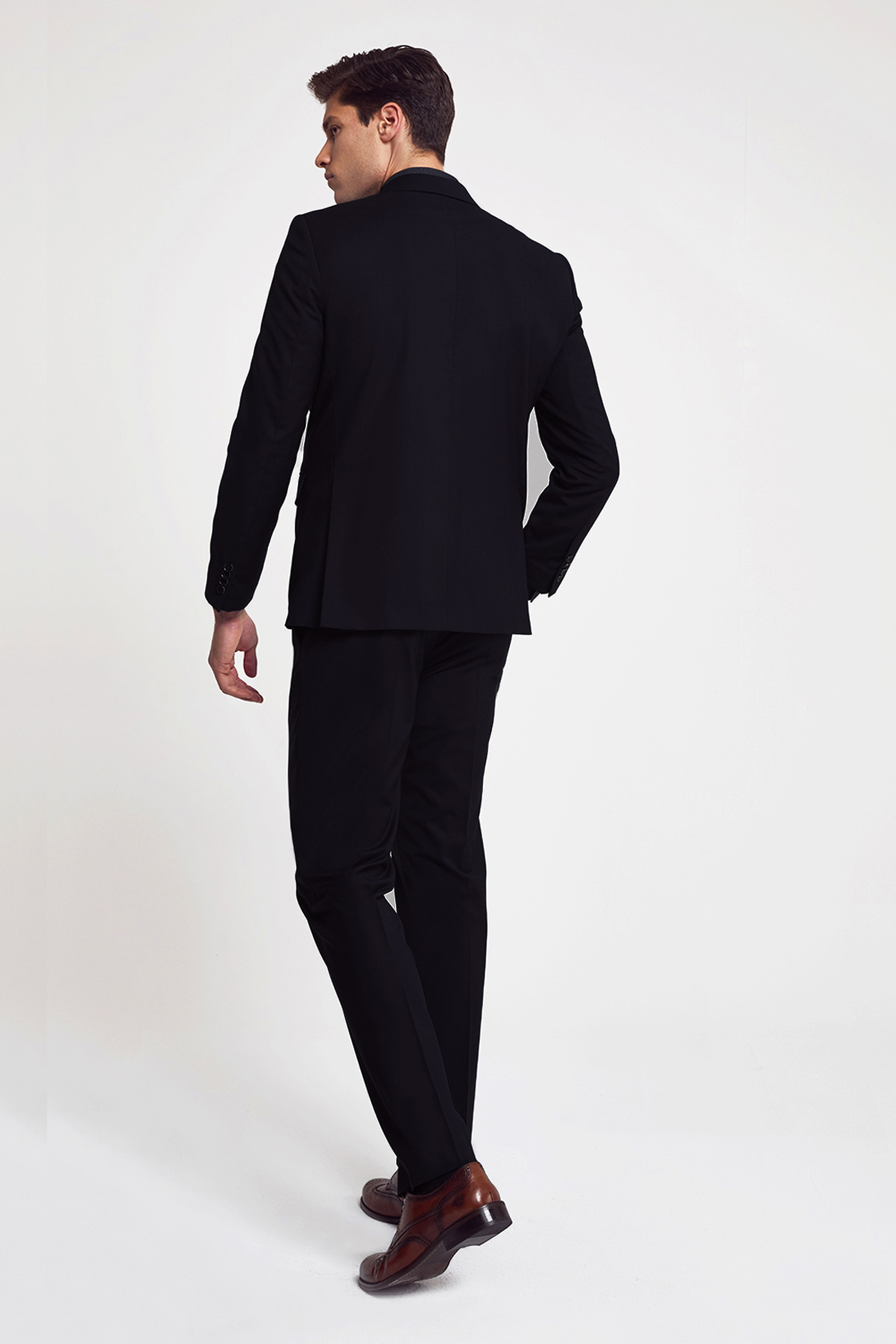 Ds Damat Slim Fit Siyah Düz Takım Elbise. 2