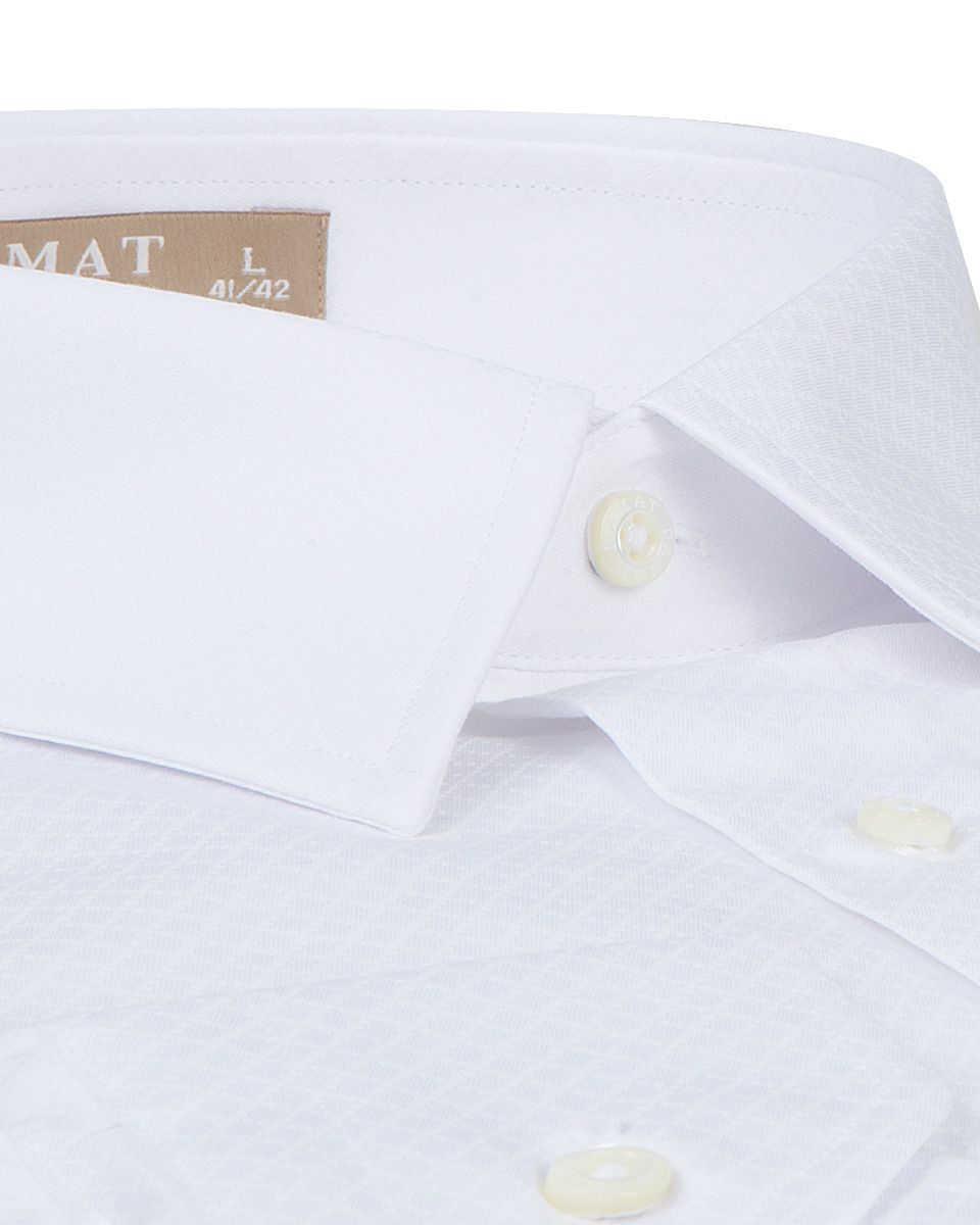 Damat Tween Damat Slim Fit Beyaz Desenli Easy Care Gömlek. 3