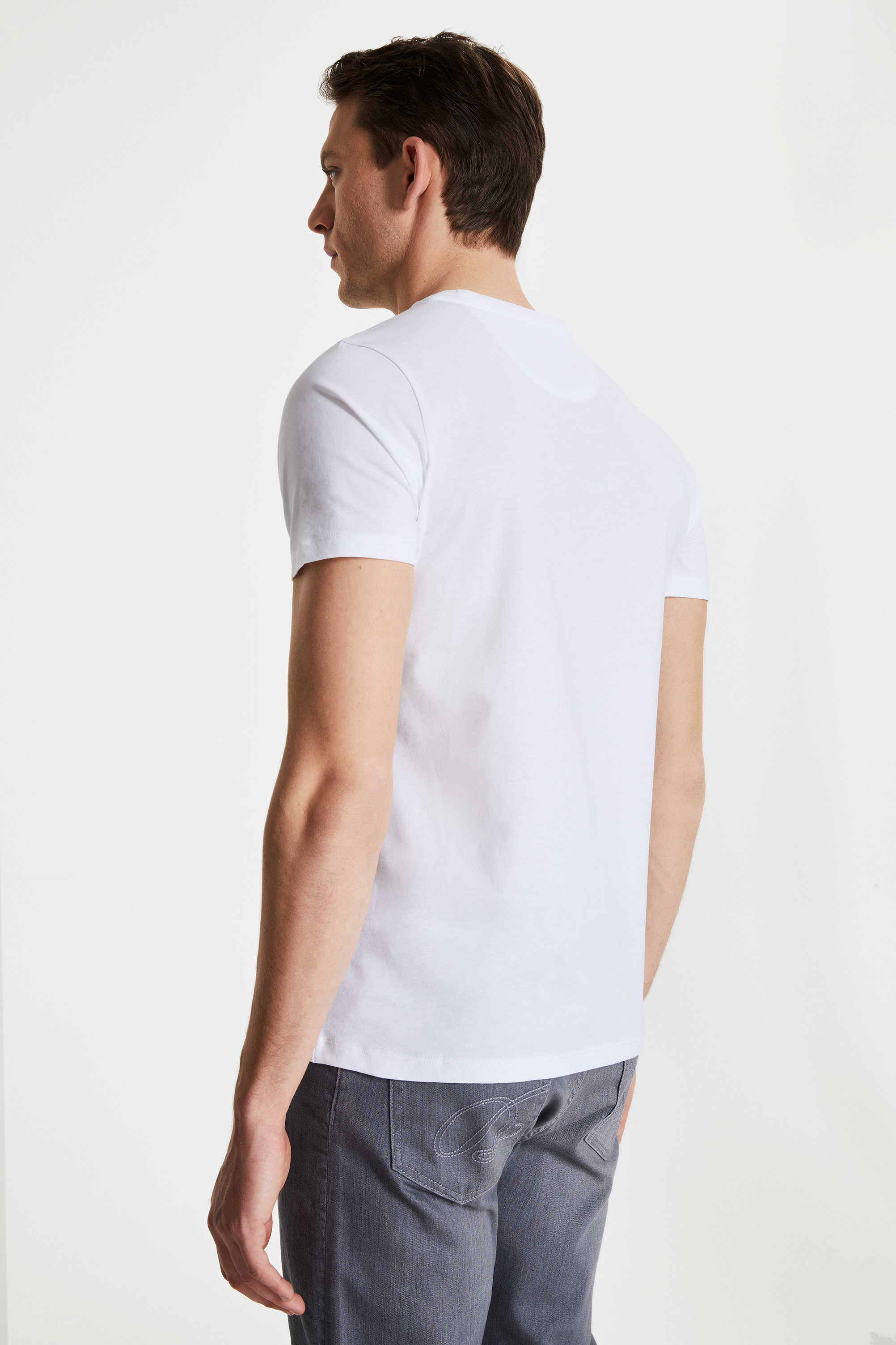 Damat Tween Damat Beyaz Çizgili Baskılı T-shirt. 1