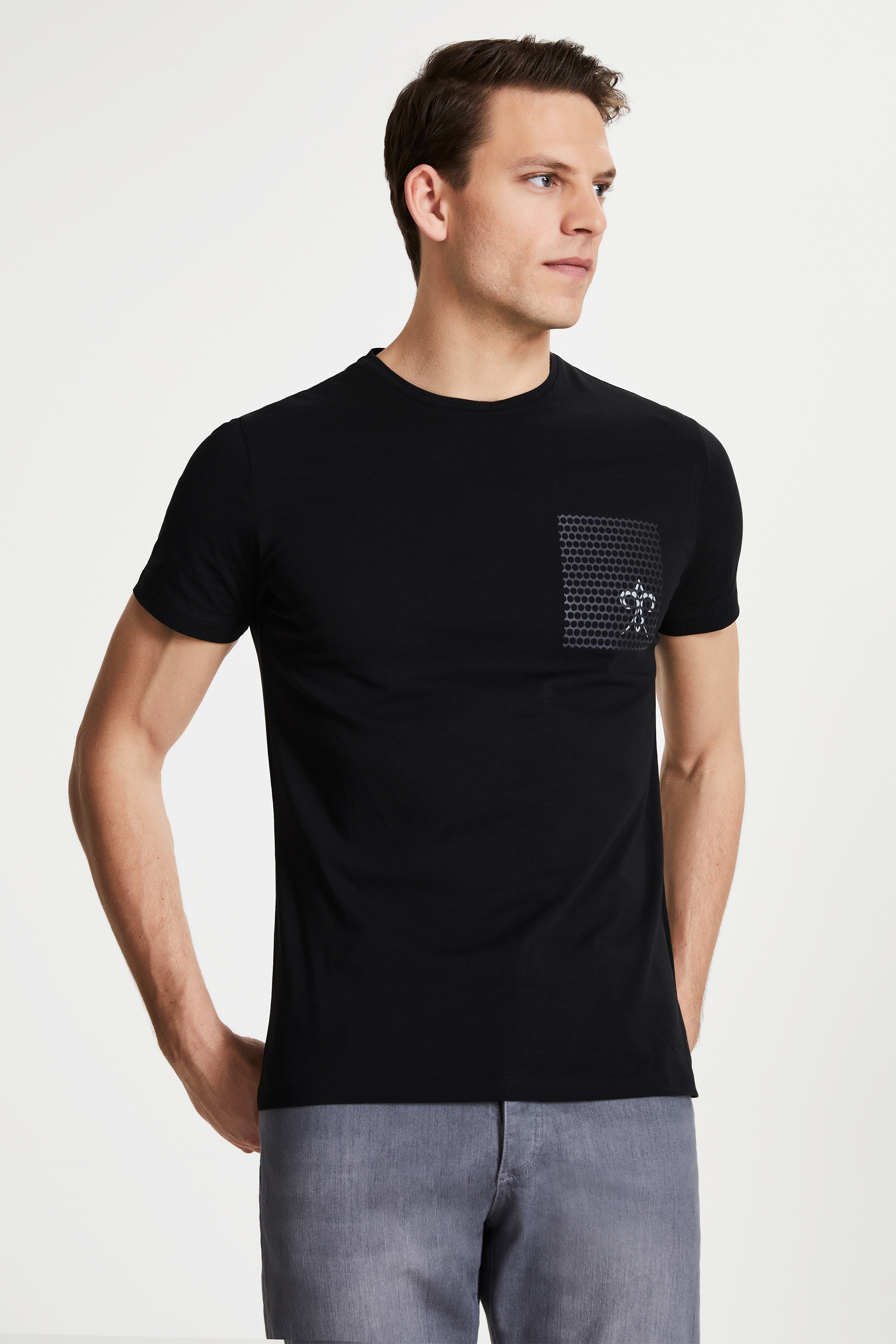 Damat Tween Damat Siyah Çizgili Baskılı T-shirt. 1