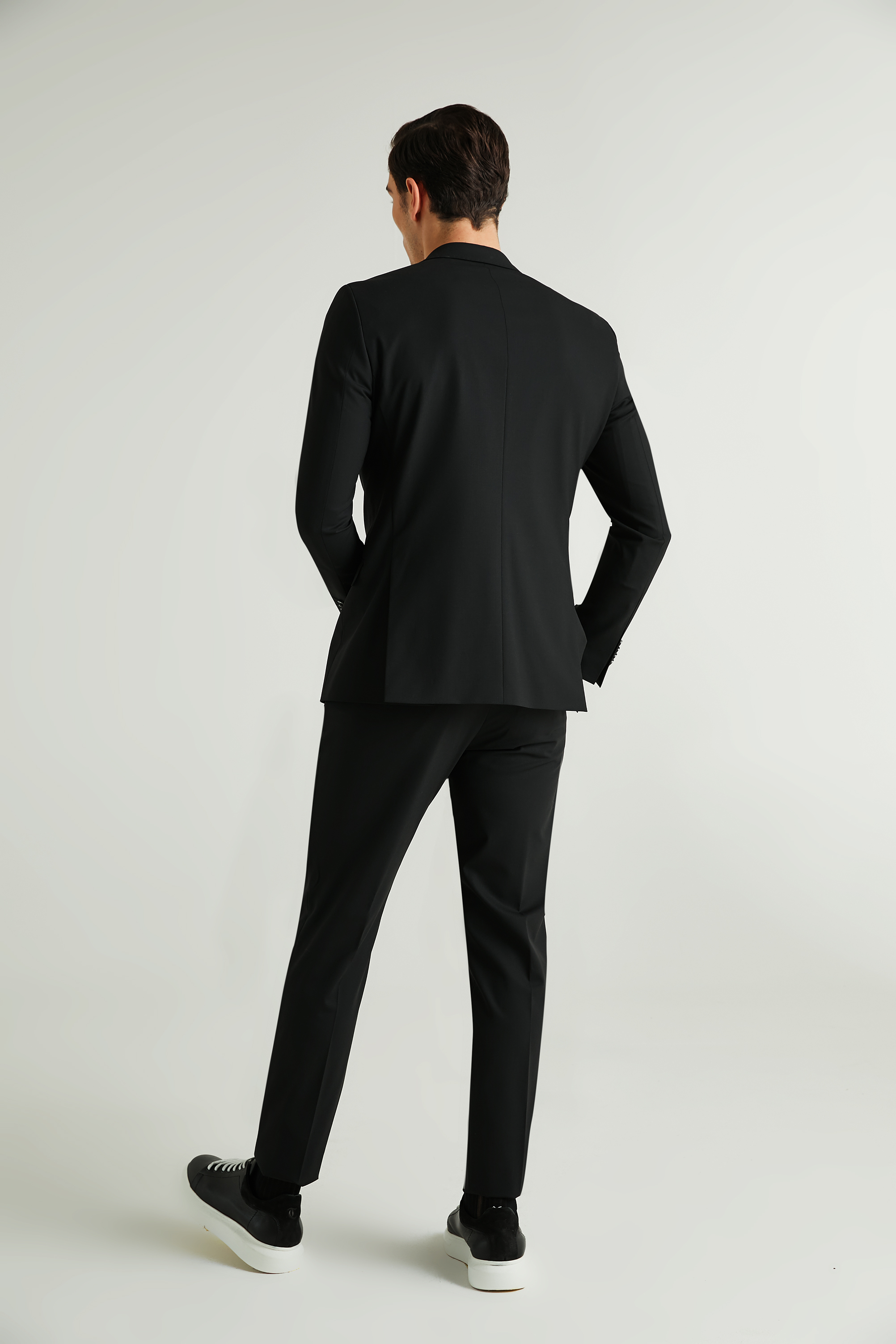 Damat Tween Tween Slim Fit Siyah Düz Travel Takım Elbise. 1