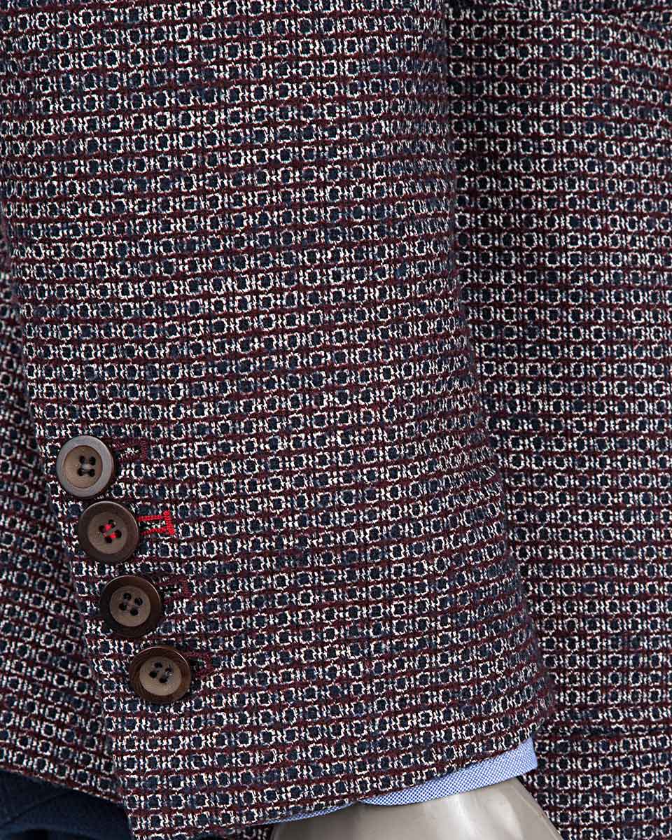 Damat Tween Damat Regular Fit Bordo Desenli Kumaş Ceket. 3