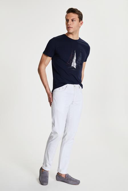 Damat Slim Fit Beyaz Denim Pantolon - 8682364202096 | Damat Tween