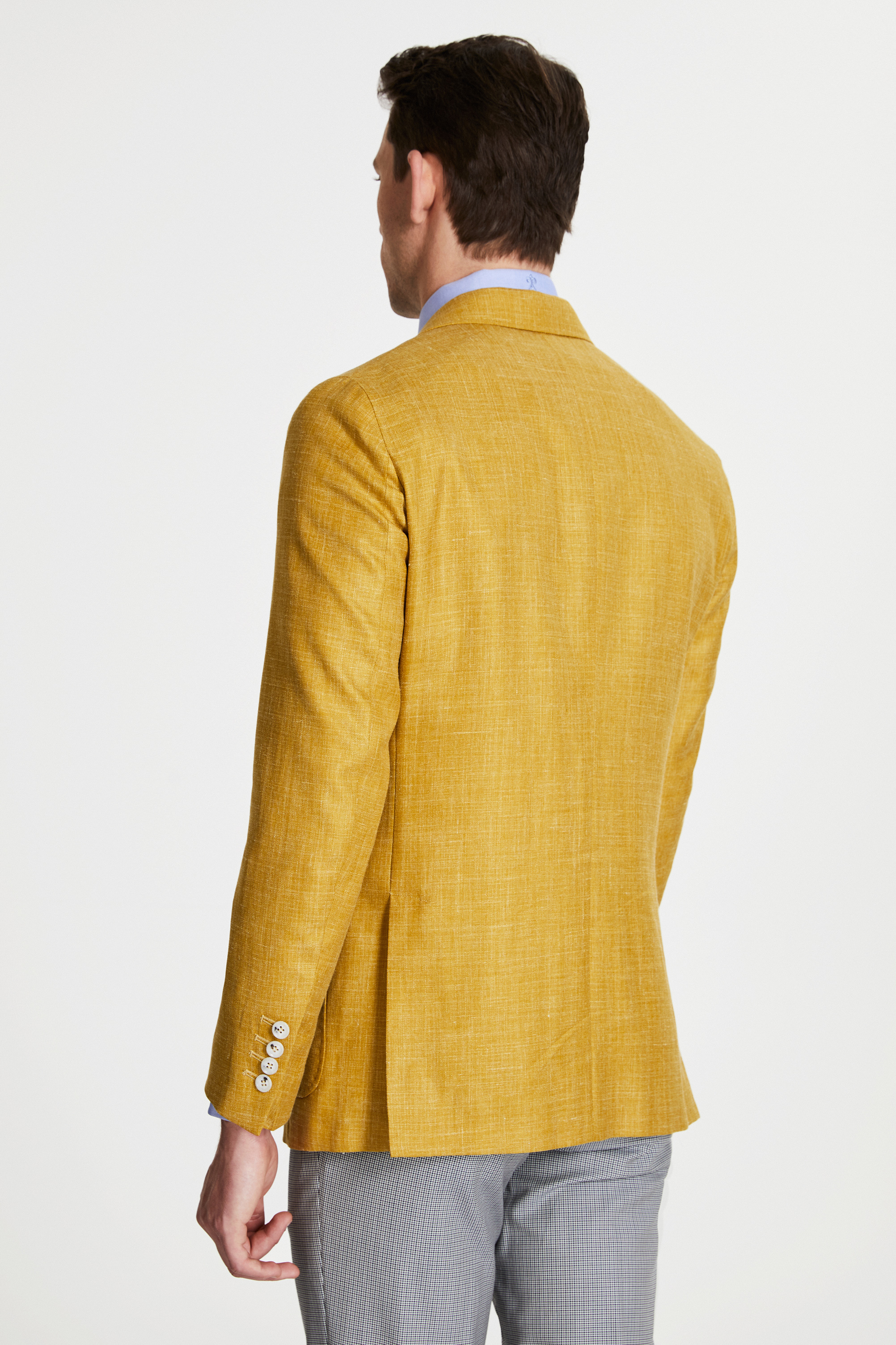 Damat Tween Damat Regular Fit Sarı Loro Piana Kumaş Kumaş Ceket. 4