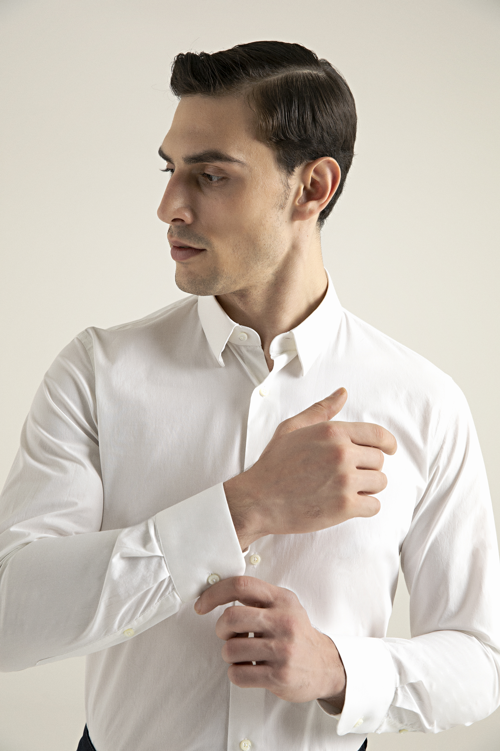 Damat Tween Damat Slim Fit Beyaz Düz Gömlek. 1