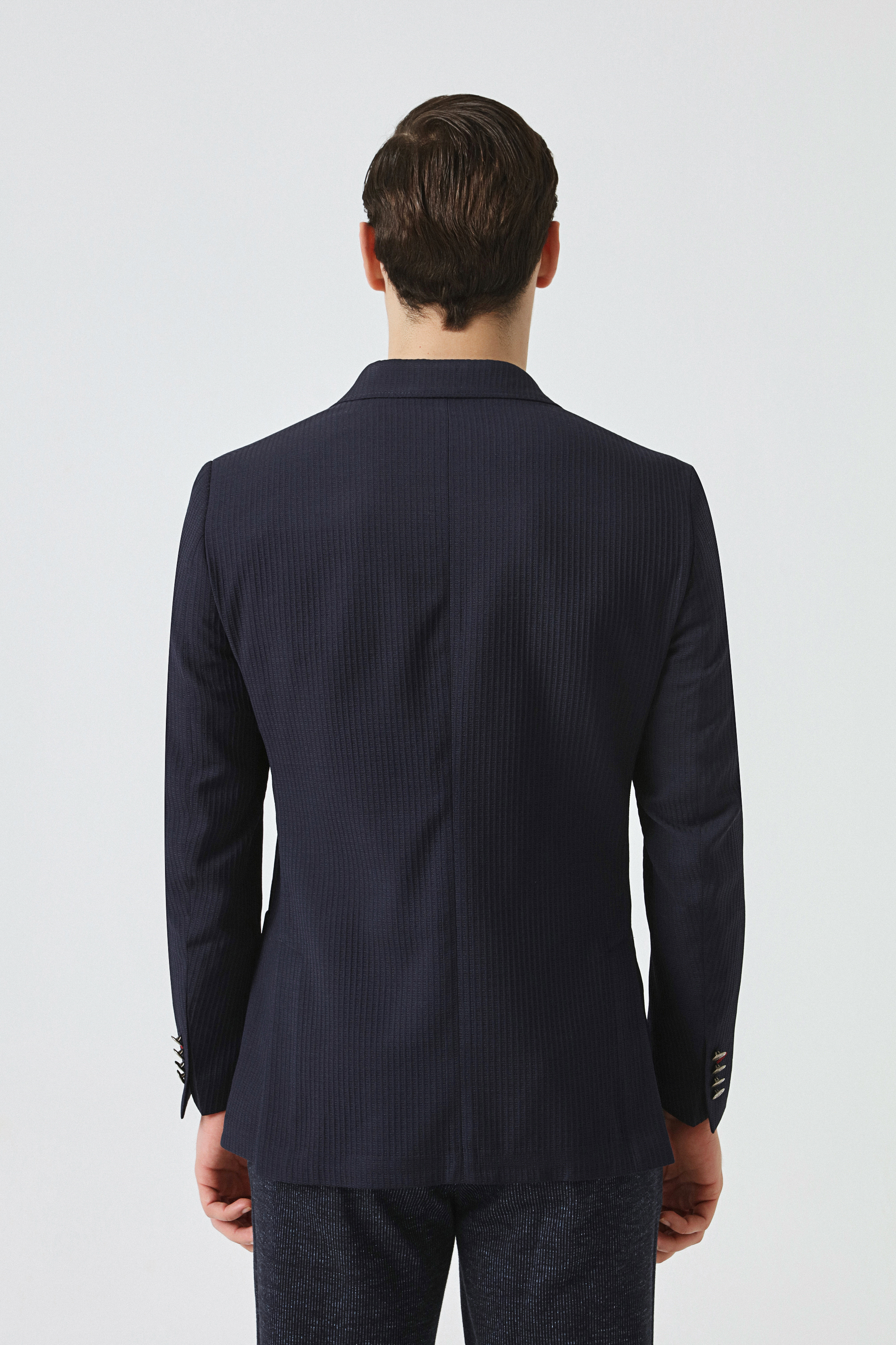 Damat Tween Damat Regular Fit Lacivert Çizgili Kumaş Ceket. 4 Damat Tween Damat Regular Fit Lacivert Çizgili Kumaş Ceket. 4