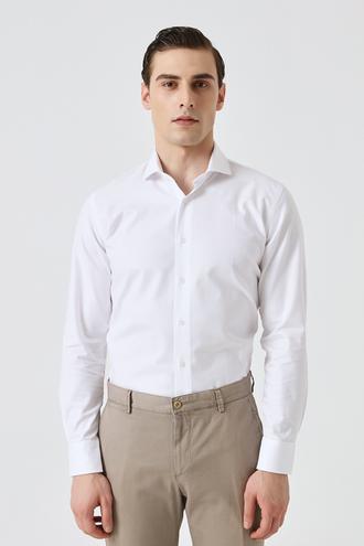 Damat Slim Fit Beyaz Desenli Gömlek - 8682364863761 | Damat Tween