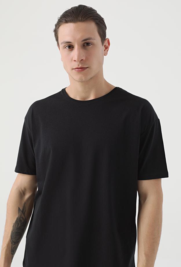 Twn Oversize Siyah Düz T-shirt