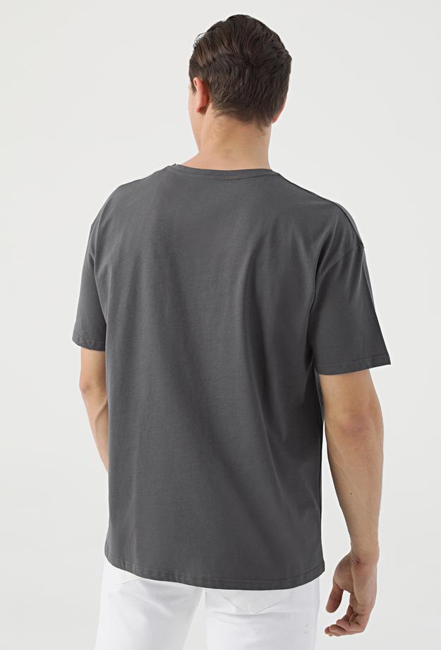 Twn Oversize Antrasit Düz T-shirt