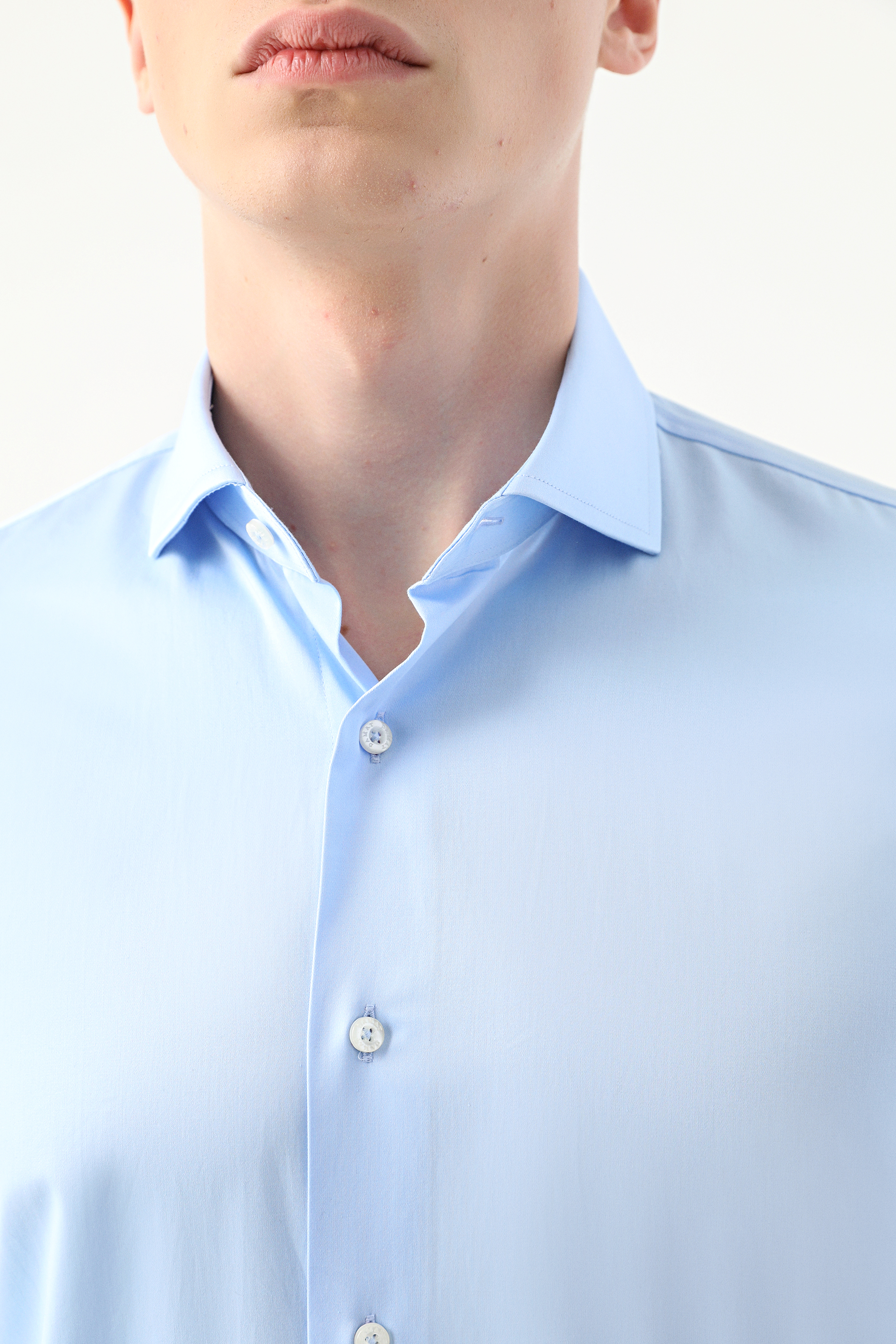 Damat Tween Damat Slim Fit Açık Mavi Düz Nano Care Gömlek. 3