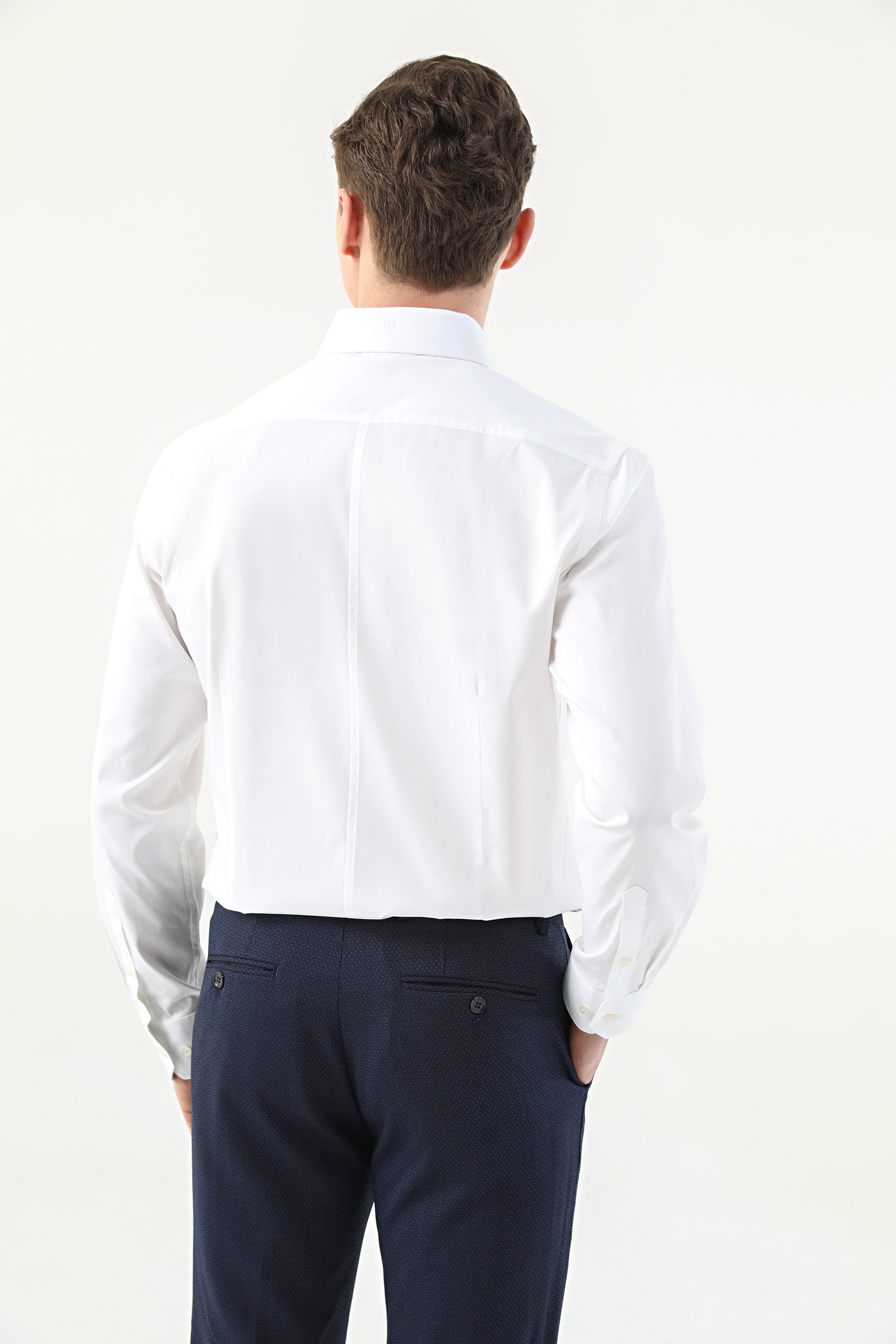 Damat Tween Damat Slim Fit Beyaz Desenli Nano Care Gömlek. 4