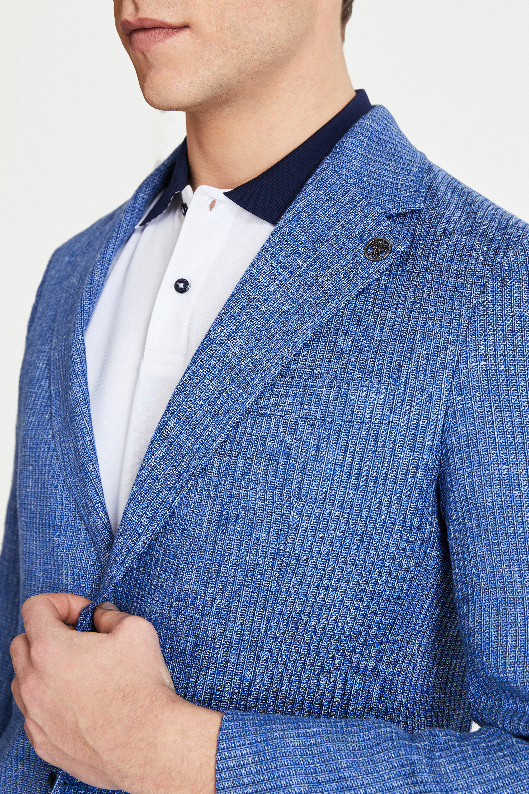 Damat Tween Damat Regular Fit Mavi Düz Kumaş Ceket. 3