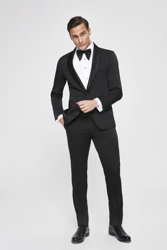Ds Damat Slim Fit Siyah Düz Smokin Takım Elbise - 8682445801743 | D'S Damat