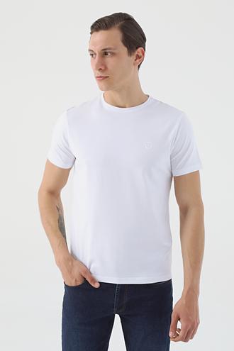 Twn Slim Fit Beyaz Düz T-shirt - 8682445716597 | D'S Damat