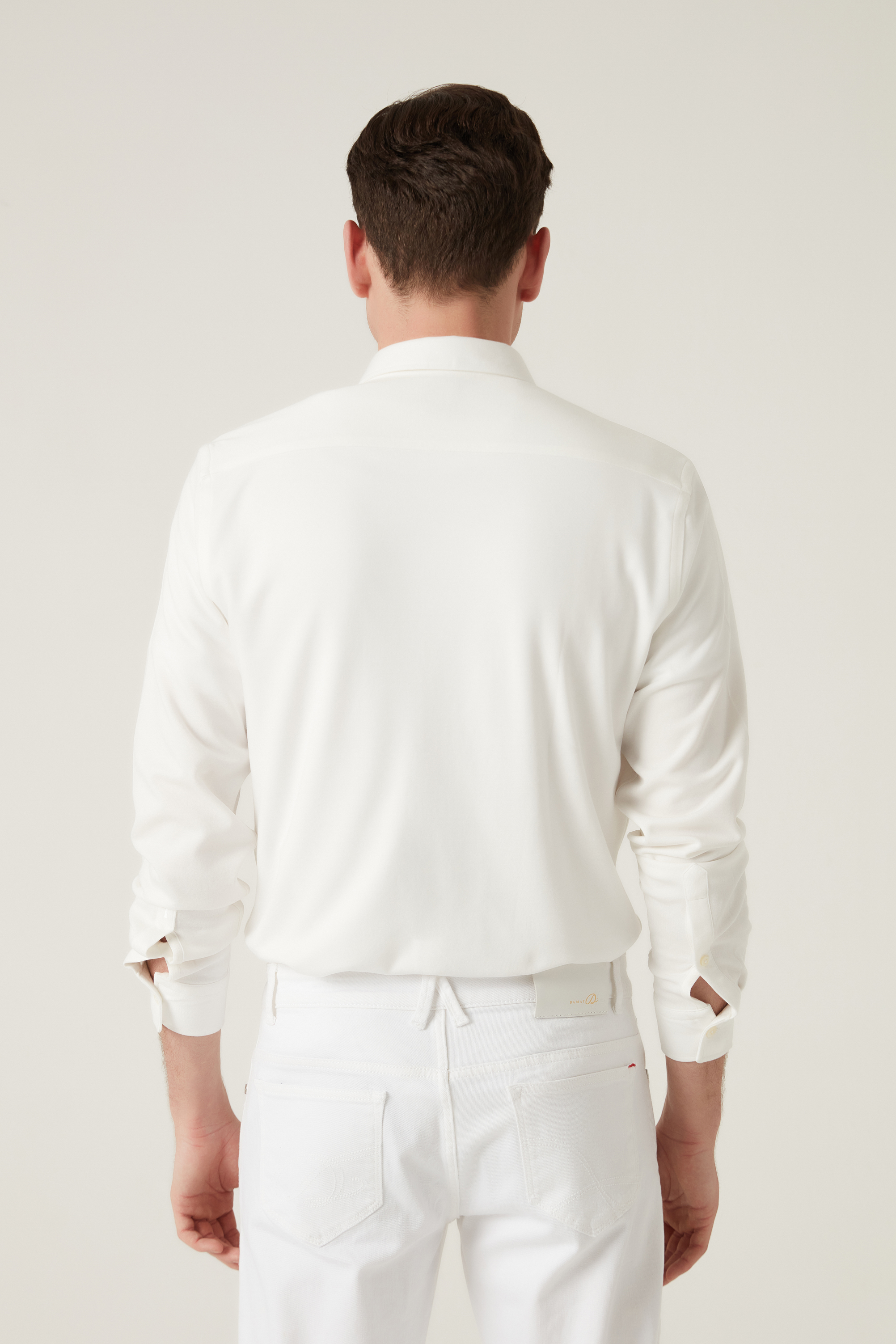 Damat Tween Tween Slim Fit Beyaz Baskılı Örme Gömlek. 5