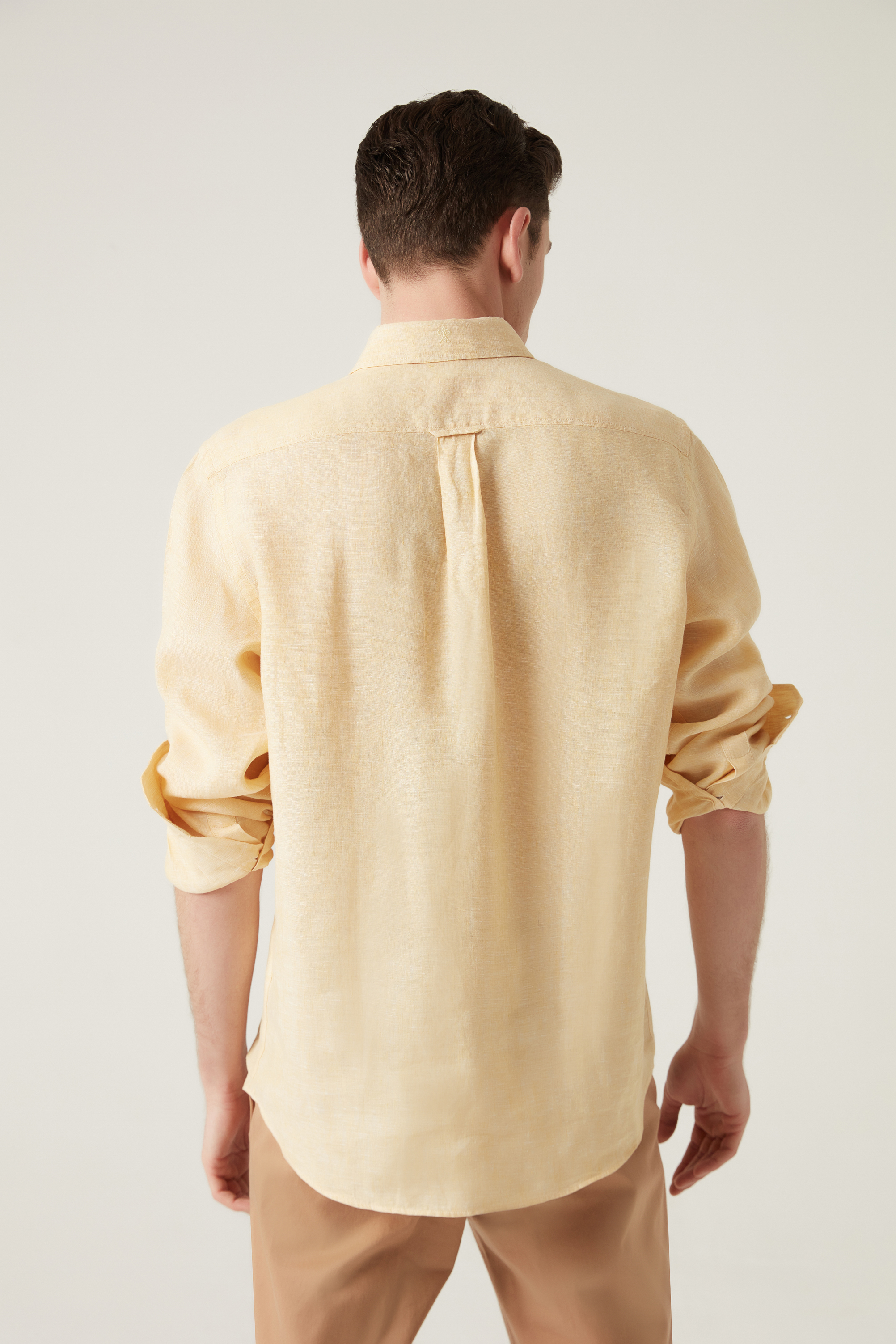 Damat Tween Damat Comfort Sarı Düz Gömlek. 4
