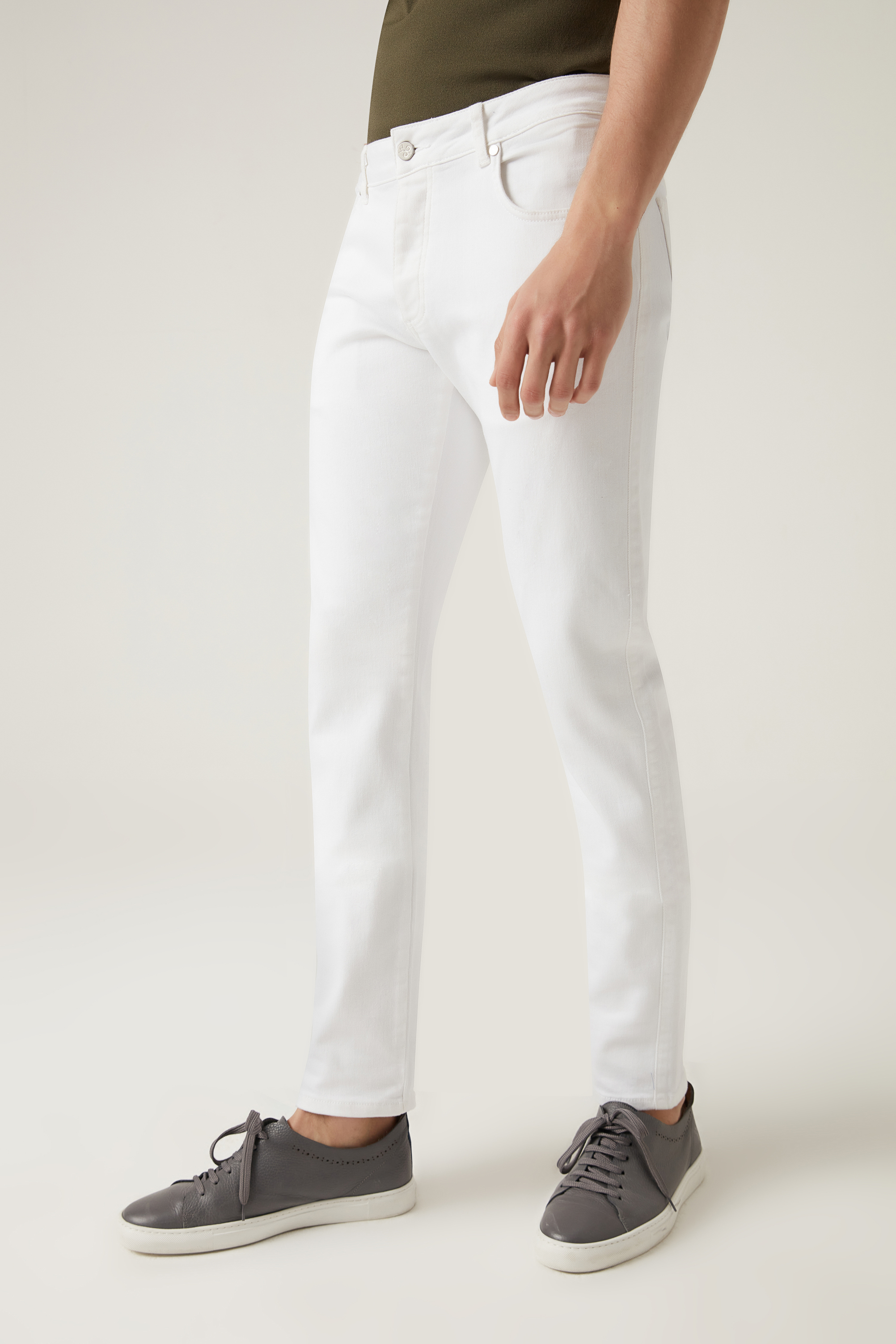 Damat Tween Damat Slim Fit Beyaz Denim Pantolon. 2
