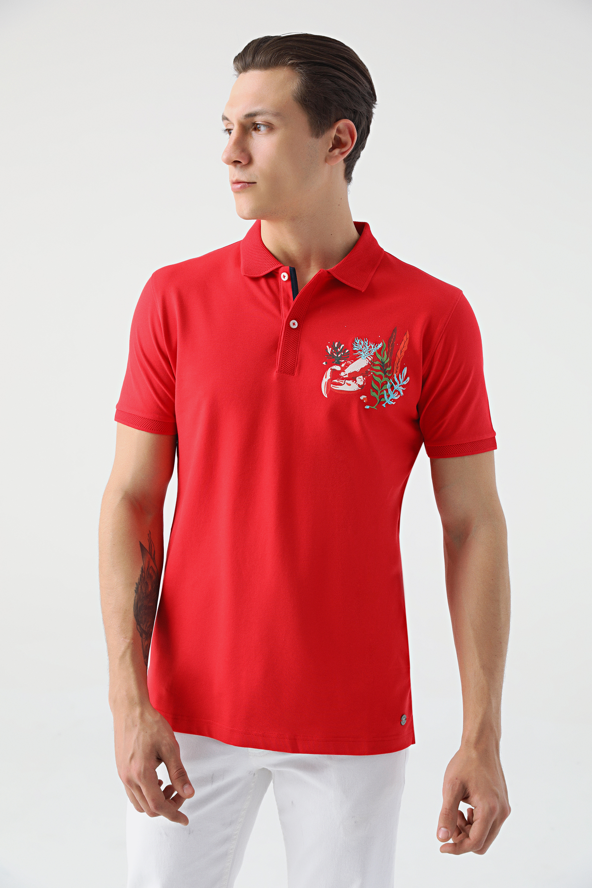 Damat Tween Tween Kırmızı Nakışlı %100 Pamuk T-Shirt. 1