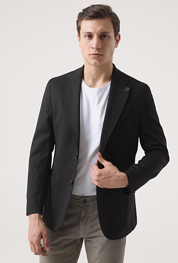 Damat Tween Damat Slim Fit Siyah Kumaş Ceket. 2