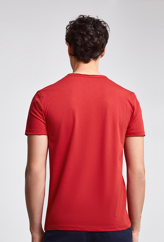 Ds Damat Twn Slim Fit Kırmızı Düz T-shirt. 3