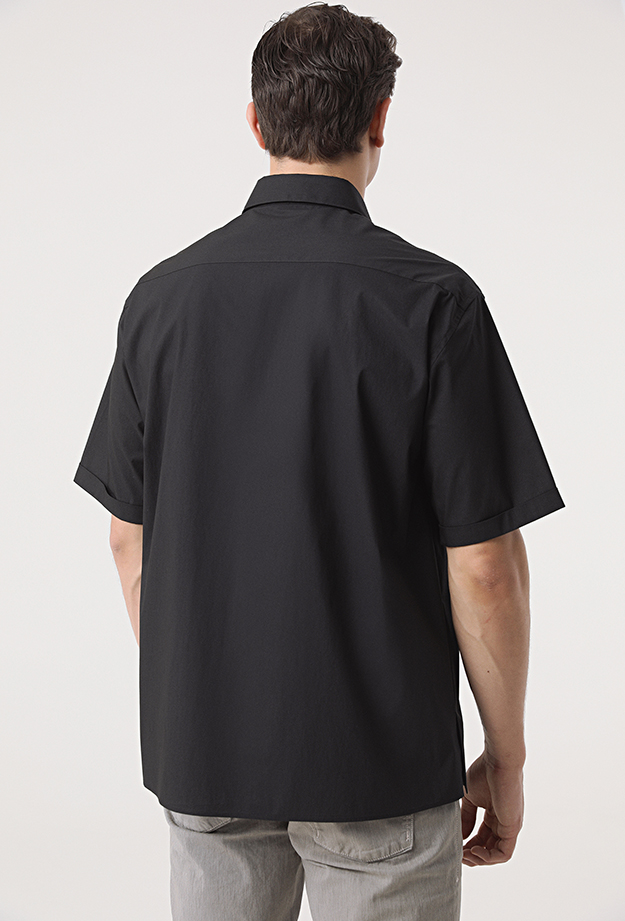 Damat Tween Tween Oversize Siyah Düz Gömlek. 4