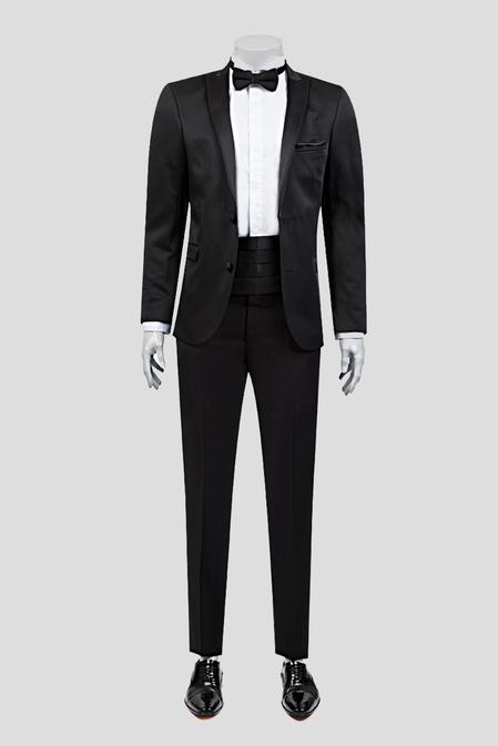 Twn Süper Slim Fit Siyah Jakar Desenli Smokin Takım Elbise - 8682060615343 | D'S Damat