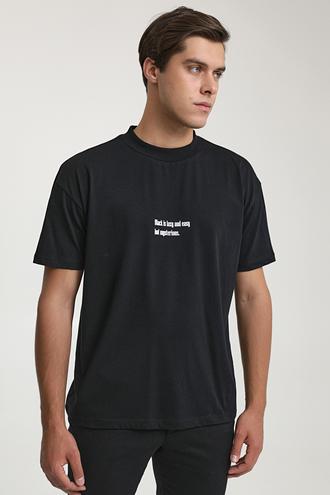 Twn Slim Fit Siyah Baskılı T-shirt - 8682445903904 | D'S Damat