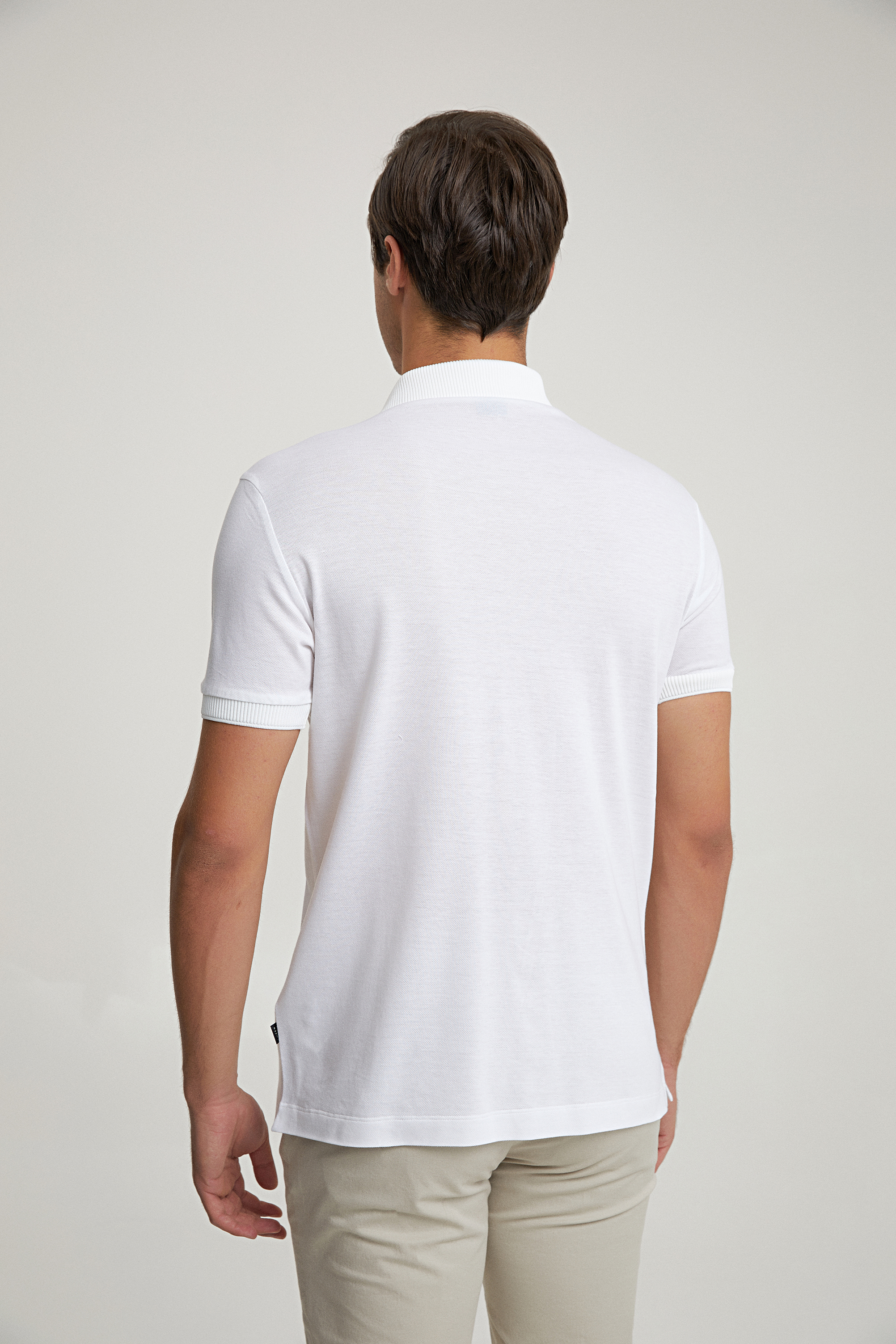 Damat Tween Tween Slim Fit Beyaz Düz Örme Gömlek. 4