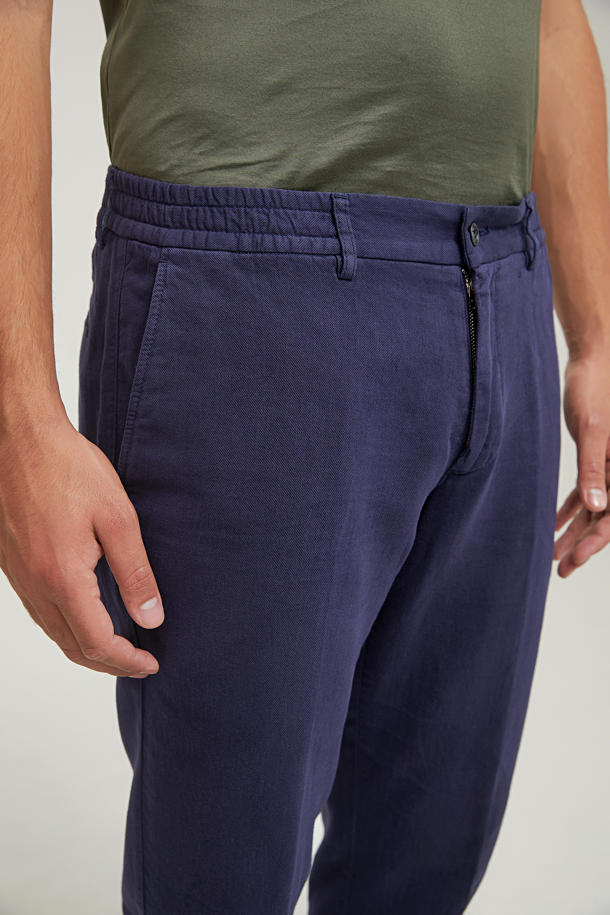 Damat Tween Damat Regular Fit Lacivert Keten Karışımlı Jogger Pantolon. 1