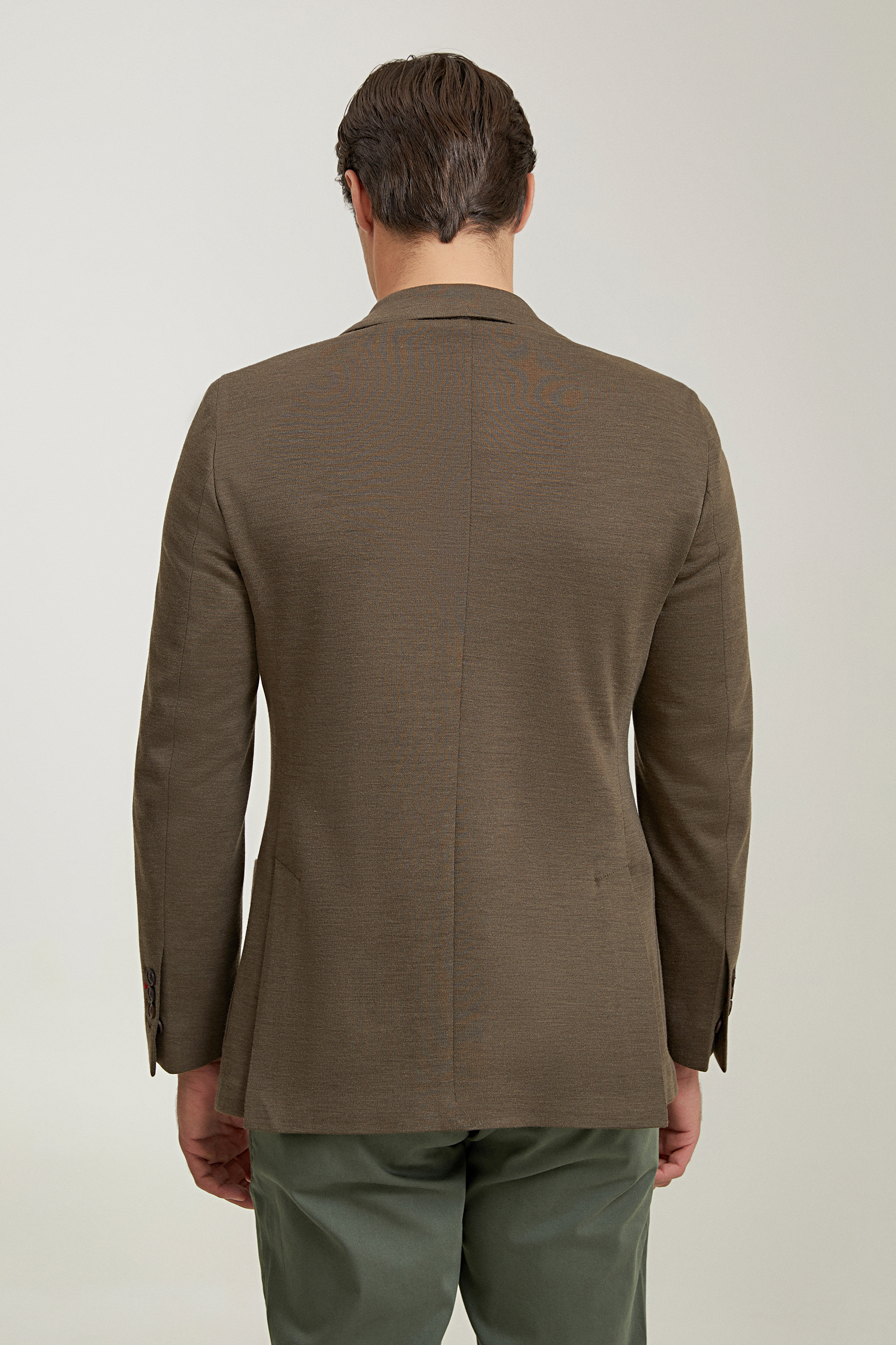 Damat Tween Damat Regular Fit Kahverengi Örme Kumaş Ceket. 4