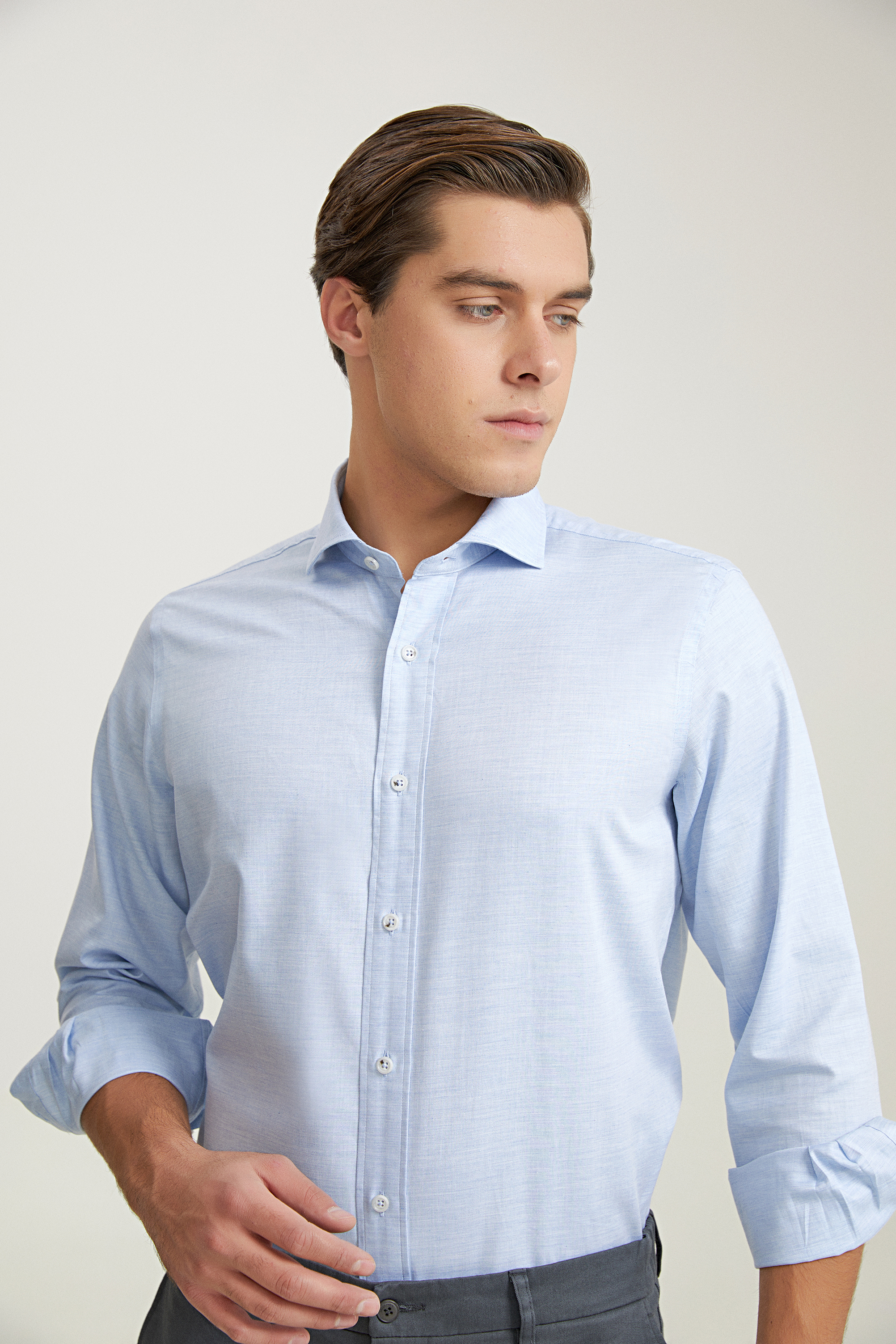 Damat Tween Damat Comfort Mavi Düz Gömlek. 2