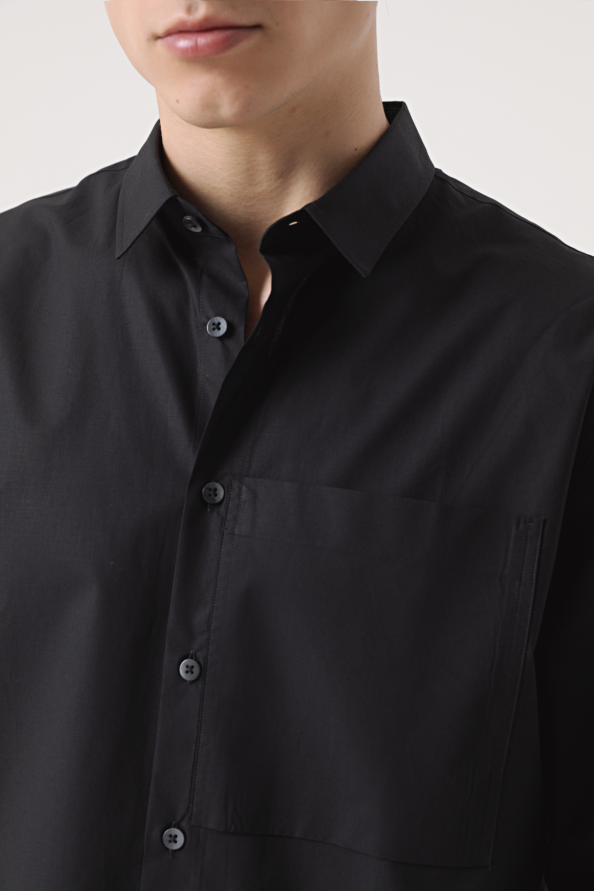 Damat Tween Tween Oversize Siyah Düz Gömlek. 1