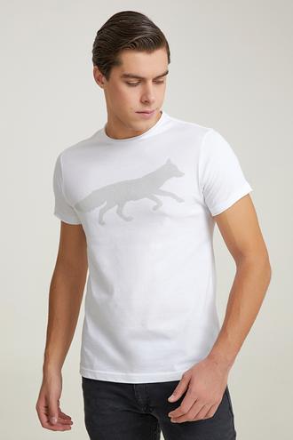 Twn Slim Fit Beyaz Baskılı T-shirt - 8682445308495 | D'S Damat