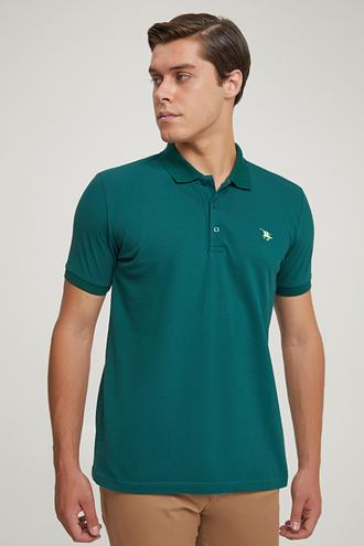 Ds Damat Regular Fit Yeşil Pike Dokulu T-shirt - 8682060907271 | D'S Damat