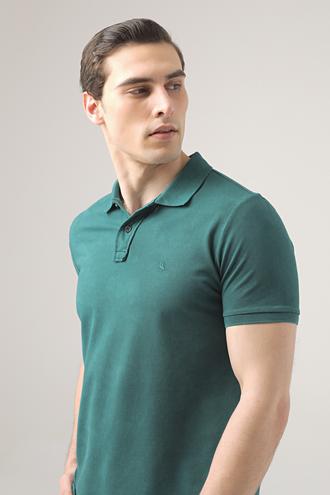 Ds Damat Regular Fit Yeşil Pike Dokulu T-shirt - 8682445033021 | D'S Damat