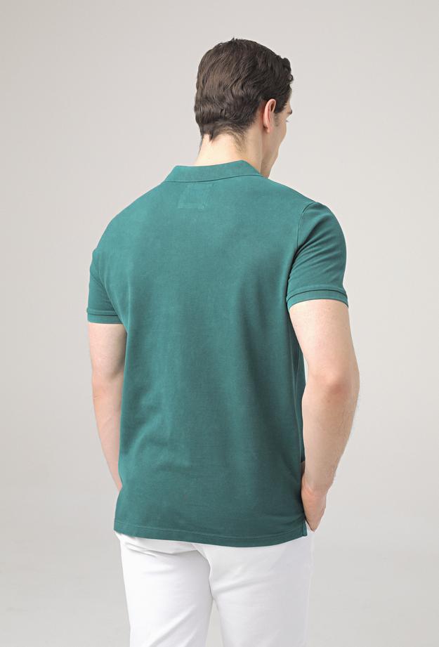 Ds Damat Regular Fit Yeşil %100 Pamuk Polo Yaka T-shirt