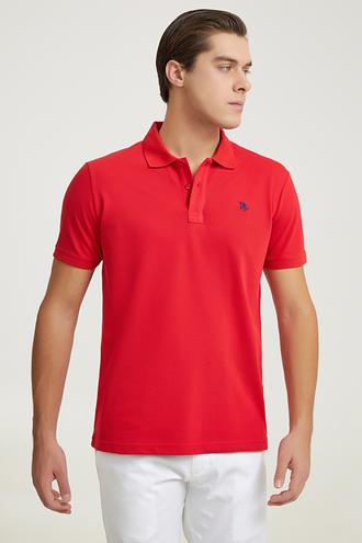 Ds Damat Regular Fit Kırmızı Pike Dokulu T-shirt - 6725695039978 | D'S Damat