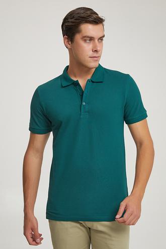 Ds Damat Regular Fit Yeşil Pike Dokulu T-shirt - 6725695037929 | D'S Damat