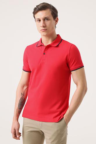 Twn Slim Fit Kırmızı Pike Dokulu T-shirt - 8682060907981 | D'S Damat