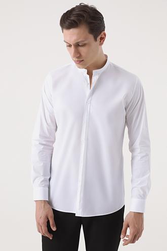 Tween Slim Fit Beyaz Desenli Gömlek - 8682365038878 | Damat Tween