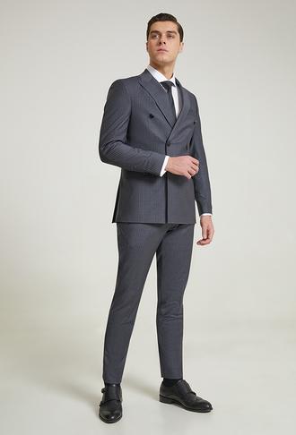 Tween Slim Fit Antrasit Çizgili Takım Elbise - 8682365239114 | Damat Tween