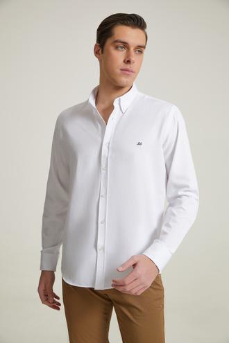 Ds Damat Slim Fit Beyaz Oxford Gömlek - 8682445130300 | D'S Damat